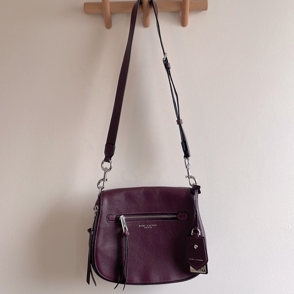 NEW Marc Jacobs Gotham burgundy purple leather purse shoulder saddle bag - Picture 15 of 16